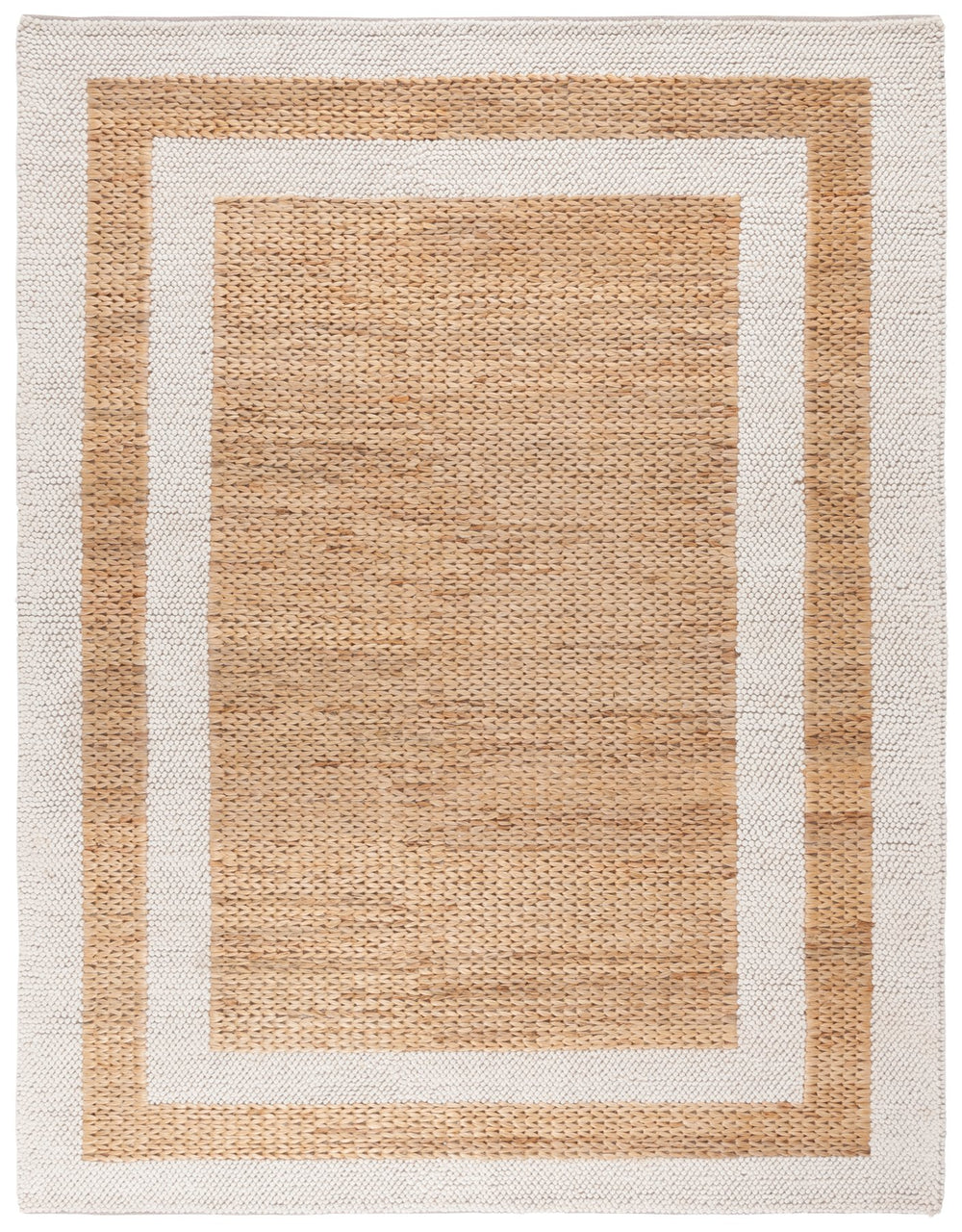 Safavieh Natura Hand-loomed Wool Rug: Elegant Geometric Design For Modern Spaces - Comfort & Durability Natural ,Ivory Wool Pile Nat723a-6sq