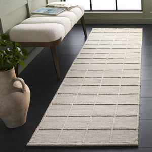 Safavieh Natura Hand‑Woven Beige Area Rug 85% Wool 15% Cotton — Low Pile, Subtle Grid Pattern, Modern Anchor 9'-0" x 12'-0" NAT785B-9