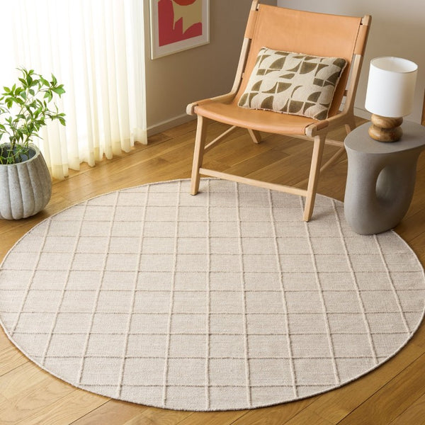 Safavieh Natura Handwoven Wool Cotton Runner Rug Subtle Grid Hallway Entryway Accent 6'-0" x 6'-0" - A NAT785B-6R