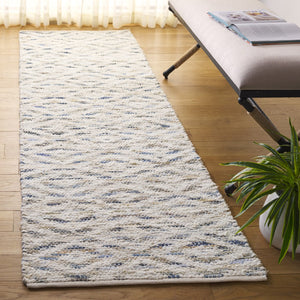 Safavieh Natura Handwoven Area Rug - Sustainable Luxury With Artisan Craftsmanship For Modern Living Spaces Blue ,Ivory 60% Denim,25% Salvage,15% Cotton Nat786m-9