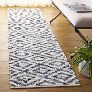 Safavieh Natura Hand Woven Runner Rug - Modern Style With Contemporary Design For Elegant Home Décor Navy ,Ivory 60% Denim,25% Salvage,15% Cotton Nat786n-28