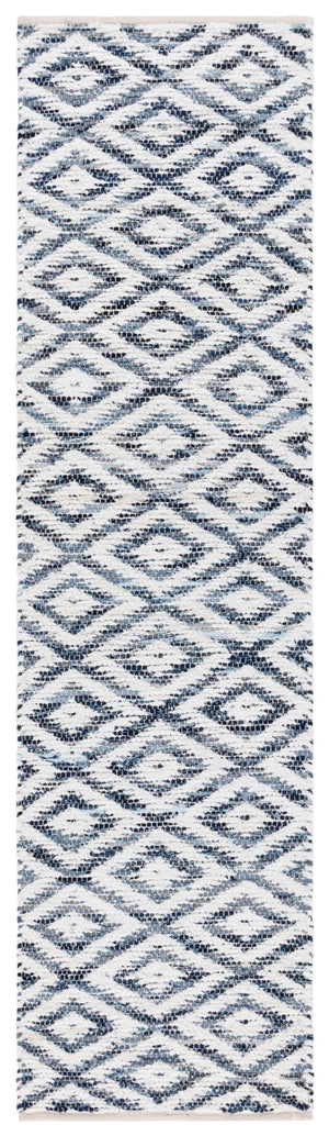 Safavieh Natura Handwoven Area Rug - Sustainable Luxury With Artisan Craftsmanship For Modern Living Spaces Navy ,Ivory 60% Denim,25% Salvage,15% Cotton Nat786n-4