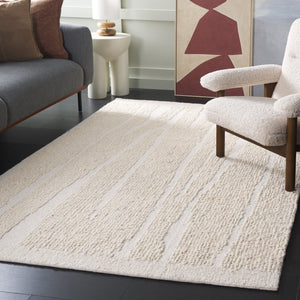 Safavieh Natura Hand-tufted Runner Rug - Luxurious Wool, Modern Design, Artisan Craftsmanship For Elegant Spaces Ivory ,Beige Wool Pile Nat803a-5