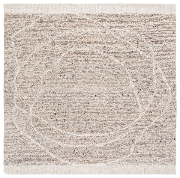 Safavieh Natura Hand-tufted Wool Pile Area Rug - Elegant Modern Runner For Contemporary Home Décor Ivory ,Beige Wool Pile Nat804a-6sq