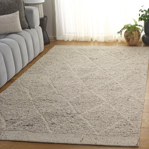 Safavieh Natura Hand Tufted Wool Area Rug 8' X 10' - Elegant Beige Geometric Design For Modern Interiors Beige Wool Pile Nat805b-8