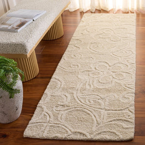 Safavieh Natura Hand Tufted Wool Cotton Runner Rug Soft Ivory Hallway Entryway Low Pile NAT806A-28