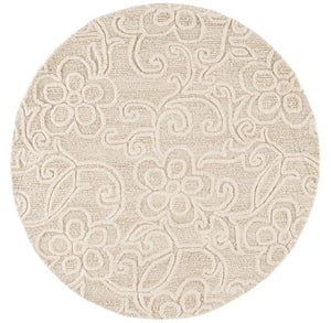 Safavieh Natura Hand Tufted Wool Cotton Round Area Rug Ivory Artisan Weave for Living Room NAT806A-6R