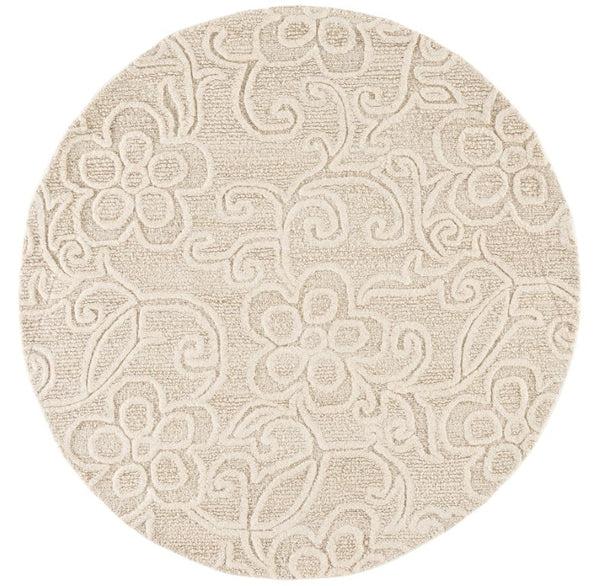 Safavieh Natura Hand Tufted Wool Cotton Round Area Rug Ivory Artisan Weave for Living Room NAT806A-6R