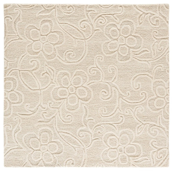 Safavieh Natura Hand Tufted Wool Cotton Square Area Rug Ivory Neutral for Living Spaces NAT806A-6SQ