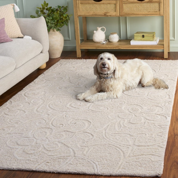 Safavieh Natura Hand Tufted Wool Cotton Ivory Area Rug Artisan Crafted for Living Rooms NAT806A-6