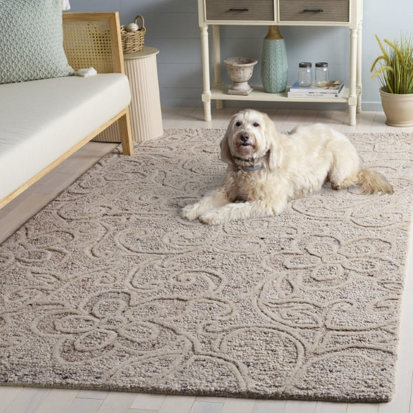 Safavieh Natura Hand Tufted Wool Cotton Area Rug Neutral Beige Plush Pile Living Room NAT806B-5