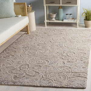 Safavieh Natura Hand Tufted Wool Cotton Area Rug Neutral Beige Plush Pile Living Room NAT806B-5