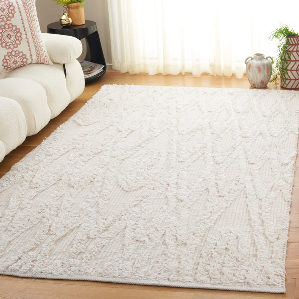 Safavieh Natura Hand-tufted Bohemian Runner Rug - Luxurious Wool Blend For Timeless Home Elegance Ivory 90% Wool,10% Cotton Nat962a-5