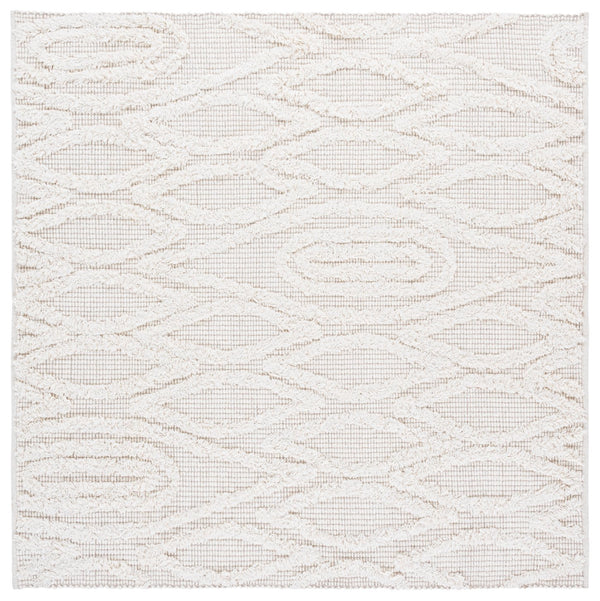Safavieh Natura Hand-tufted Bohemian Runner Rug - Luxurious Wool Blend For Timeless Home Elegance Ivory 90% Wool,10% Cotton Nat962a-6sq