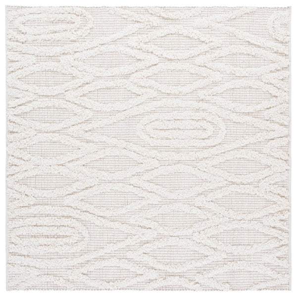 Safavieh Natura Hand-tufted Bohemian Area Rug With Geometric Motifs - Luxurious Warmth & Comfort For Your Home Ivory 90% Wool,10% Cotton Nat962a-4
