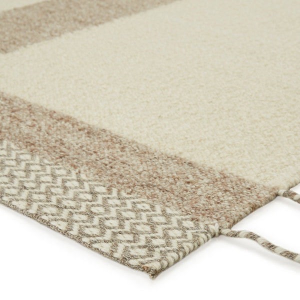Jaipur Living Jaipur Living Calva Hand Loomed Wool Geometric Area Rug Cream Tan Tassel Border RUG147074