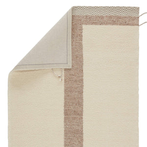 Jaipur Living Jaipur Living Calva Hand Loomed Wool Geometric Area Rug Cream Tan Tassel Border RUG147074