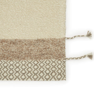 Jaipur Living Jaipur Living Calva Hand Loomed Wool Geometric Area Rug Cream Tan Tassel Border RUG147074
