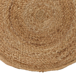 Jaipur Living Vibe by Jaipur Living Lenore Jute Cube Pouf Handwoven Natural Footstool Ottoman ACF100007