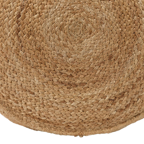 Jaipur Living Vibe by Jaipur Living Lenore Jute Cube Pouf Handwoven Natural Footstool Ottoman ACF100007
