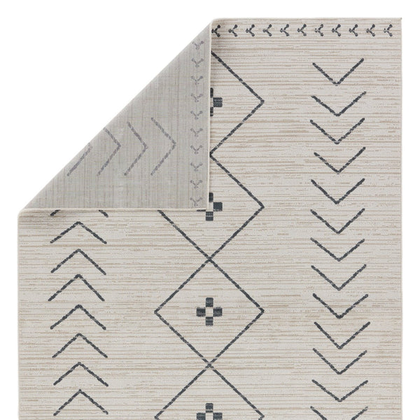 Jaipur Living Nadine Taos Ndn01 Powerloomed Machinemade 100% Polyester Moroccan / Bohemian Tribal Indoor Rug Ivory, Dark Slate 100% Polyester Rug154171