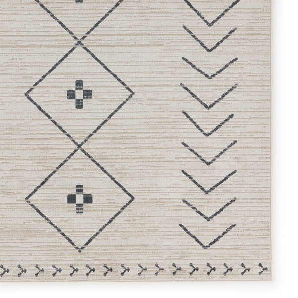 Jaipur Living Nadine Taos Ndn01 Powerloomed Machinemade 100% Polyester Moroccan / Bohemian Tribal Indoor Rug Ivory, Dark Slate 100% Polyester Rug154171
