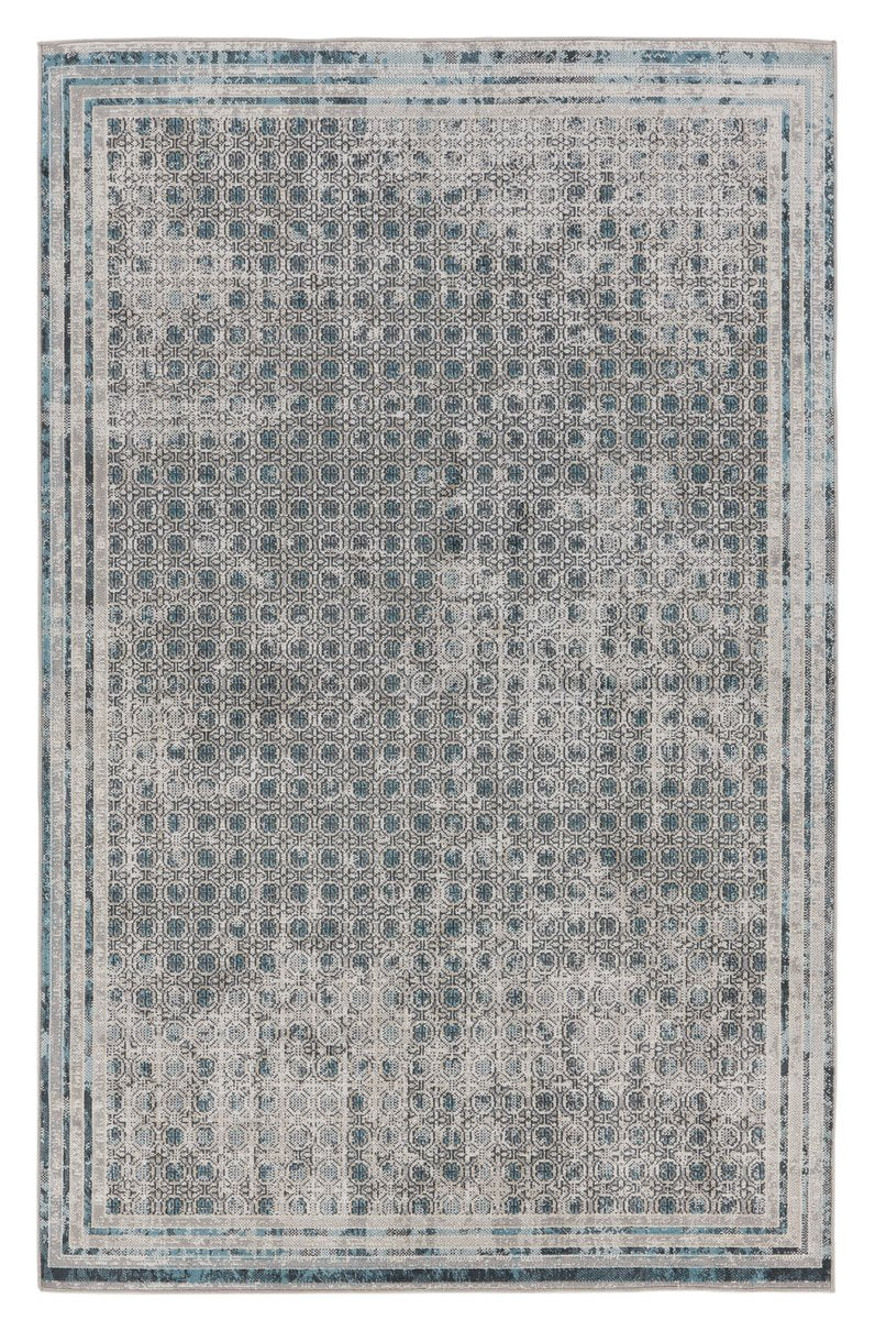 Jaipur Living Nadine Allora Ndn04 Powerloomed Machinemade 100% Polyester Vintage Trellis Indoor Rug Gray, Blue 100% Polyester Rug154194