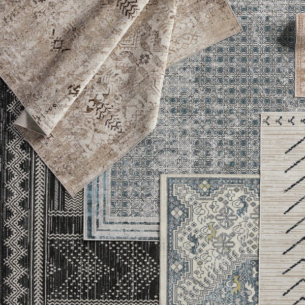 Jaipur Living Nadine Allora Ndn04 Powerloomed Machinemade 100% Polyester Vintage Trellis Indoor Rug Gray, Blue 100% Polyester Rug154194