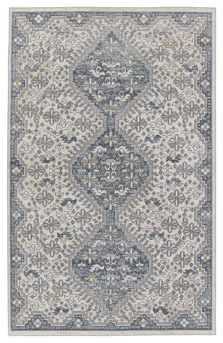 Jaipur Living Nadine Yucca Ndn06 Powerloomed Machinemade 100% Polyester Traditional Medallion Indoor Rug Blue, Cream 100% Polyester Rug155518