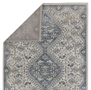 Jaipur Living Nadine Yucca Ndn06 Powerloomed Machinemade 100% Polyester Traditional Medallion Indoor Rug Blue, Cream 100% Polyester Rug155518