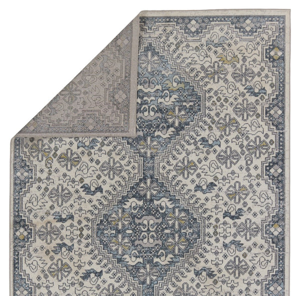 Jaipur Living Nadine Yucca Ndn06 Powerloomed Machinemade 100% Polyester Traditional Medallion Indoor Rug Blue, Cream 100% Polyester Rug155518