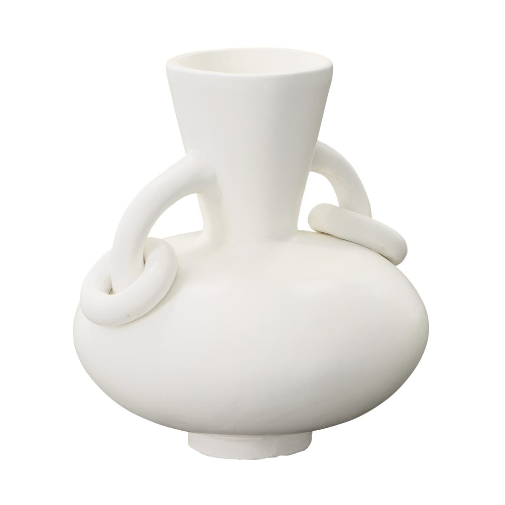 Dovetail Wes Vase Terracotta - White