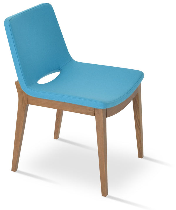 Soho Concept Nevada Wood Arm Chair - Ergonomic Design With Premium Fabrics, 10-year Guarantee, Stylish Walnut Finish Walnut,Turquoise  Soho-concept-dining-chair-04618