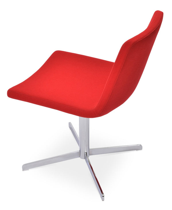 Soho Concept Nevada 4 Star Chair - Durable Camira Blazer Wool, Stylish Chrome Finish, 10-year Guarantee, 350 Lb Capacity Chrome,Red  Soho-concept-dining-chair-04621