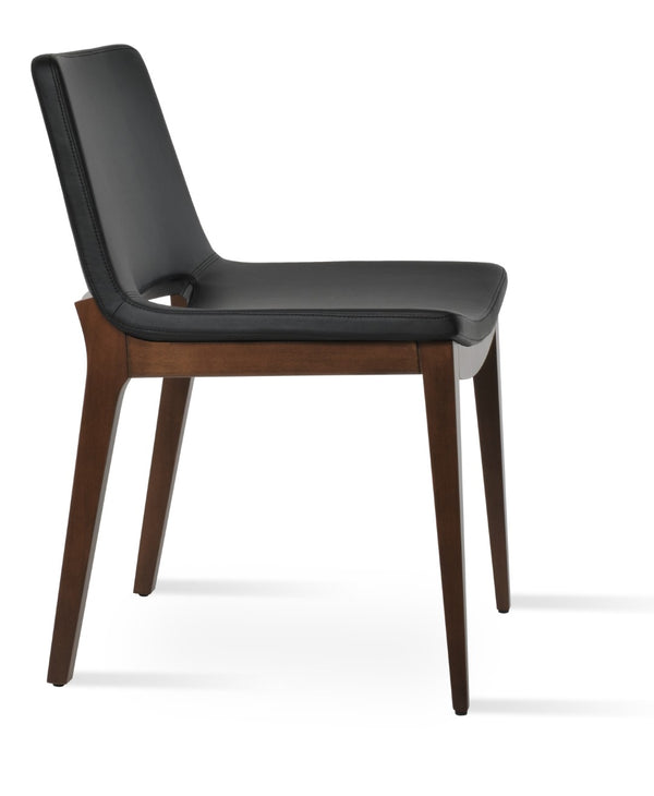 Soho Concept Nevada Wood Arm Chair - Ergonomic Leatherette Dining Chair With 2-year Guarantee, Walnut Finish Walnut,Black  Soho-concept-dining-chair-04630