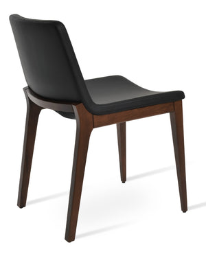 Soho Concept Nevada Wood Arm Chair - Ergonomic Leatherette Dining Chair With 2-year Guarantee, Walnut Finish Walnut,Black  Soho-concept-dining-chair-04630