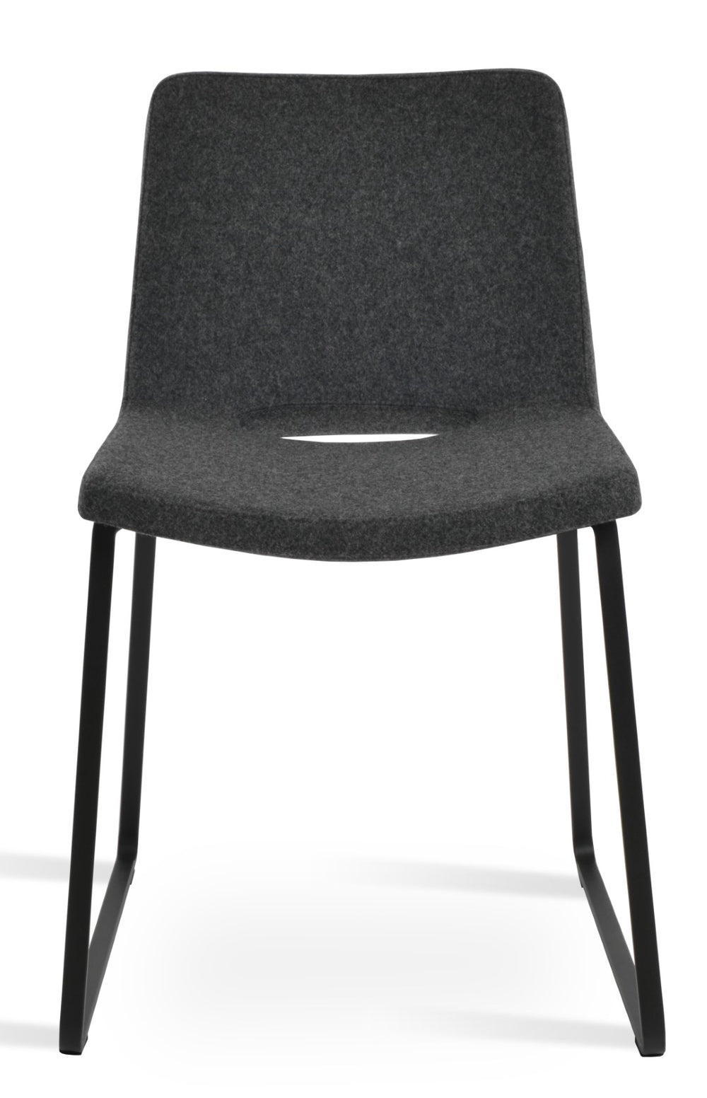 Soho Concept Nevada Arm Sled Chair - Ergonomic Wool Upholstery, 10-year Warranty, Stylish Comfort For Offices Black,Dark Grey  Soho-concept-dining-chair-04634