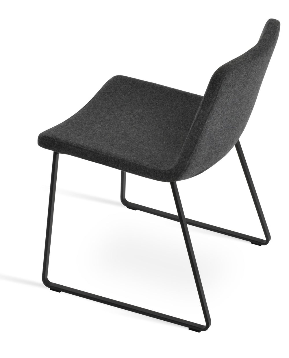 Soho Concept Nevada Arm Sled Chair - Ergonomic Wool Upholstery, 10-year Warranty, Stylish Comfort For Offices Black,Dark Grey  Soho-concept-dining-chair-04634