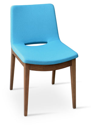 Soho Concept Nevada Wood Chair - Stylish Walnut Dining Chair With Camira Era Fabric & 10-year Guarantee, Turquoise Walnut,Turquoise  Soho-concept-dining-chair-04661