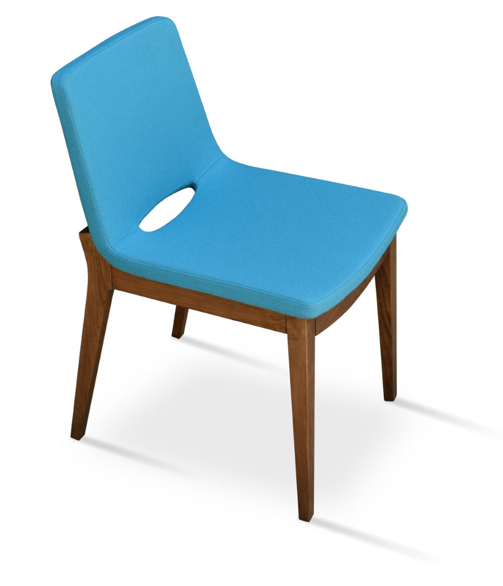 Soho Concept Nevada Wood Chair - Stylish Walnut Dining Chair With Camira Era Fabric & 10-year Guarantee, Turquoise Walnut,Silver  Soho-concept-dining-chair-04663