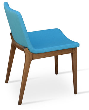 Soho Concept Nevada Wood Chair - Stylish Walnut Dining Chair With Camira Era Fabric & 10-year Guarantee, Turquoise Walnut,Turquoise  Soho-concept-dining-chair-04647
