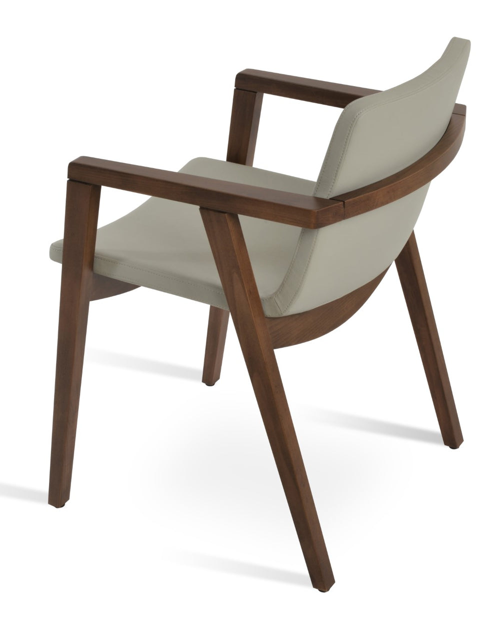 Soho Concept Nevada Wood Arm Chair - Ergonomic Leatherette Dining Chair With 2-year Guarantee, Walnut Finish Walnut,Light Grey  Soho-concept-dining-chair-04656