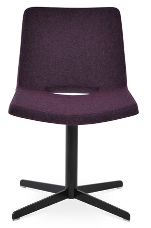 Soho Concept Nevada 4 Star Chair - Durable Camira Blazer Wool, Stylish Chrome Finish, 10-year Guarantee, 350 Lb Capacity Black  Soho-concept-dining-chair-04619