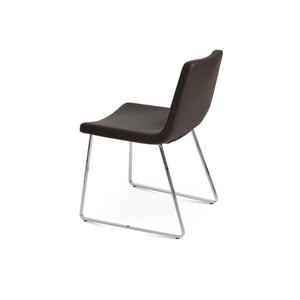 Soho Concept Nevada Sled Chair - Ergonomic Leatherette Dining Chair With Chrome Base, 2-year Guarantee, 350 Lb Cap. Chrome,Brown  Soho-concept-dining-chair-04643