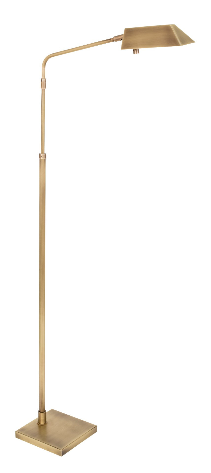 House Of Troy Newbury Adjustable Floor Lamps With Clutchless Height Control For Elegant Home Lighting Solutions Antique Brass Metal New200-ab
