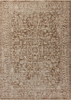 Loloi Newman NEW-02 Power Loomed Traditional Runner Rug Bark ,Natural 100% Space Dyed Polyester NEWMNEW-02BSNA27A0