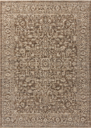 Loloi Newman NEW-02 Power Loomed Traditional Area Rug Dark Taupe ,Natural 100% Space Dyed Polyester NEWMNEW-02DTNA679A