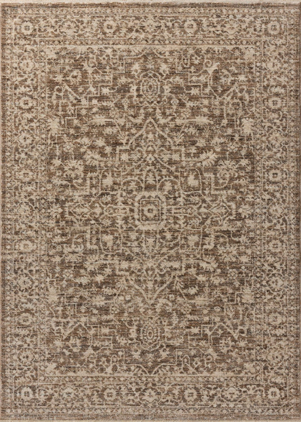 Loloi Newman NEW-02 Power Loomed Traditional Area Rug Dark Taupe ,Natural 100% Space Dyed Polyester NEWMNEW-02DTNA679A