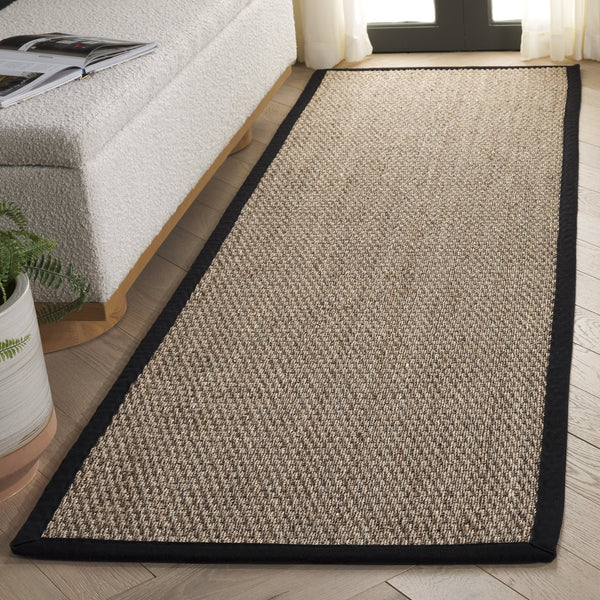 Safavieh Nf Power Loomed Seagrass Runner Rug - Plush Comfort And Elegant Design For Any Home Space Decor Natural ,Black Seagrass Nf111c-28