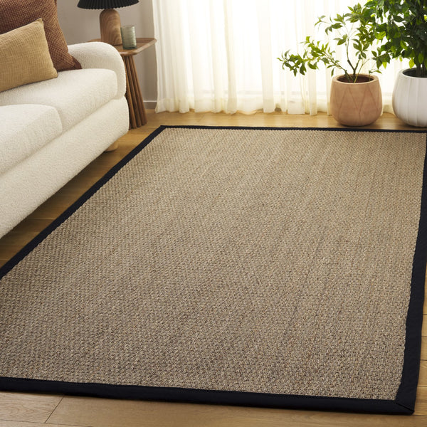 Safavieh Nf Power Loomed Seagrass Runner Rug - Plush Comfort And Elegant Design For Any Home Space Decor Natural ,Black Seagrass Nf111c-5